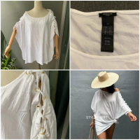 USED Heidi Klum Swim white tunic top size M-L