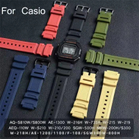 18mm Rubber Strap for Casio AQ-S810W/S800W AE-1000W SGW-400H/300H/500H W-735H Men's Replacement Silicone Watch Band Accessories