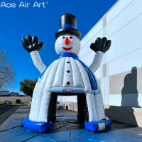 Custom Inflatable Snowman Tent Christmas Tunnel Igloo Entrance for Xmas Party or Event Entertainment