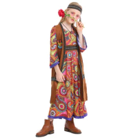 Child's Hippie Costumes retro 60's 70's Costume Ste Carnival Disco Dress up Country Music Rock Party Performance Outfit For Girl