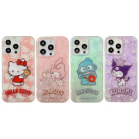 MINISO Sanrio IPhone Case Kuromi Anime Peripherals Protection IPhone 15 Series Mobile Phone Decoration Girls' Holiday Gifts