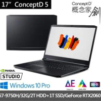 【Acer】ConceptD 5 CN517-71-79XL 17.3吋 創作者(i7-9750H/32G/2T HDD+1T SSD/GeForce RTX2060-6G/W10P)