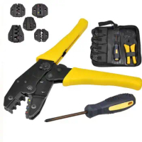 New PRO Electrical Terminals Ratchet Crimper Plier Kit Cable Wire Crimping Tool Set