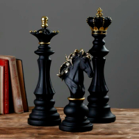 Luxury Chess Set Home Decoration Resin Chess Pieces Family Board Games International Chess Figurines Chessmen Pendulum Ornaments