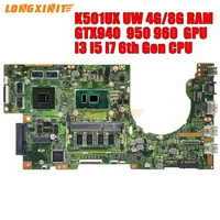 K501UX GTX950M GPU I3 I5 I7 6th Gen CPU 4GB 8GB RAM DDR3 DDR4 Notebook For Asus K501U K501UQ K501UB K501UXM Laptop Motherboard