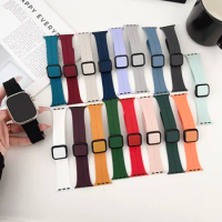 Suitable for Apple Watch strap Apple Watch s9 generation iwatch 7/6/5/se/4/3/2/1 silicone magnetic strap Ultra2