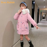 cotton Children's down winter warm jacket for girls clothing Overcoat parka kids clothes hooded faux fur coat 3-13yrs snowsuit