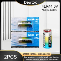 2PCS 6V 4LR44 Dry Alkaline Battery Primary Cell GP476 K28 V28 PX28AB L1325 1414A V4034PX PX28L K28L for Security Alarms