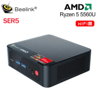 Beelink Ryzen 5 5560U SER5 Mini PC AMD DDR4 16GB RAM 500GB SSD SER5 Max 5800H WiFi6 4K HD Desktop Computer SER5 Pro 5700U