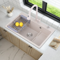 石英石水槽洗菜盆單槽廚房洗碗槽水池家用菜盆洗碗池麥白