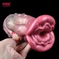 FAAK Male Masturbator Artificial Big Mouth Sexy Thick Lips Soft Silicone Vagina Realistic Pussy Skin Touch Sex Toys For Men