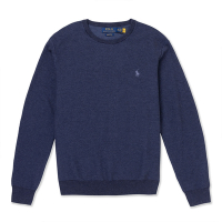 Polo Ralph Lauren RL 熱銷刺繡小馬針織棉質大學T恤-深藍色