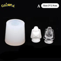 Mini Mold 1:12 Dollhouse Miniature Retro Oil Lamp Candle Holder DIY Drop UV Glue Silicone Mold Doll House Home Decor(Only Mold)