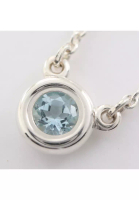 Tiffany &amp; Co 二奢 Pre-loved Tiffany &amp; Co Color by-the-yard Elsa Peretti necklace SV925 Aquamarine Silver Light blue