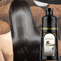 500ml Coconut Ginger Covering White Hair Shampoo Plant Shampoo Fast Black Hair Hair Dye Coloring Nourishing Shampoo
