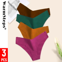 WarmSteps 3Pcs/Set Female Underwear Women's Panties Seamless Underwear for Woman Brazilian Panties G Strings Thongs Lingerie XXL