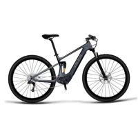 TWITTER-Carbon Fiber Dual Suspension Electric Bike, Bafang Mid Motor, Full Suspension Mountain Bike, 48V, 500W, 29 in