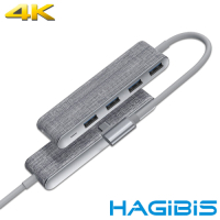 HAGiBiS海備思 Type-C轉HDMI/USB布藝五合一擴充轉接器