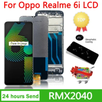 6.5" Original Realme 6i Screen With Frame for Oppo Realme 6i LCD Touch Screen Digitizer Assembly For Realme6i RMX2040 Display