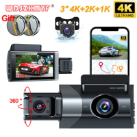 3Channel 4K Car Dvr Dash Cam for Cars GPS WIFI Rear View Camera for Vehicle Inside Video Recorder Parking Monitor Car Assecories