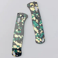 Camouflage Alum Oxide Shank Non-slip DIY Folding Knife Grip Scales Patches for Benchmade Bugout 535 Replacement Repair Parts