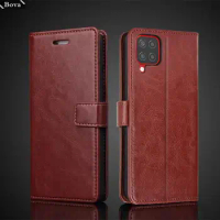 Card Holder Cover Leather Case for Samsung Galaxy A12 Pu Leather Flip Cover Retro Wallet Phone Case A12 Business Fundas Coque