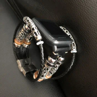 For Amazfit Bip Strap Retro Braided Genuine Leather Watchband Bracelet for Xiaomi Huami Amazfit Bip/GTS/GTR Watch Strap 20mm