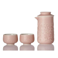 乾唐軒活瓷 | 繁華盛世泡茶器 / 一壺+二杯 / 4色-玫瑰粉