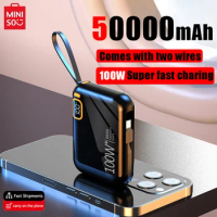Miniso 50000mAh Portable Power Bank PD100W USB to TYPE C Cable Two-way Fast Charger Mini Powerbank for iPhone Samsung Xiaomi