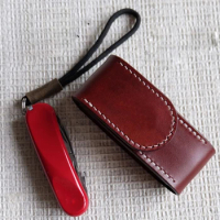Handmade Leather Case Vegetable Tanned Leather Protective Case for 85mm Evolution S14 Swiss Army Knife