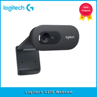 Logitech-c270 desktop computer webcam, hd usb camera, free drive, webcam, video chat and online course, original product
