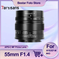 7artisans 55mm F1.4 APS-C MF Standard Prime Camera Lens for Sony E/Fuji FX/Canon EOS-M/M43