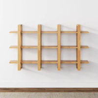 Nathan James Floating Wall Book Shelves, 3-Tier Display Shelf, Decorative Modular Shelf in Solid Wood Floating Shelves