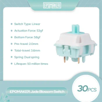 30 Pieces EPOMAKER Jade Blossom Mechanical 5 Pin Linear Switch Set Pre-lubed LY Stem & Full POM Hous