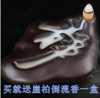 黑檀木靜字倒流香薰爐紅木質倒流香爐創意木雕擺件工藝品大量批發1入