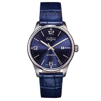 DAVOSA Gentlemen 現代經典紳士系列套裝腕錶-藍面/藍色皮帶/40mm