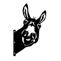 Add a Cute Farmhouse Touch to Your Garden Fence, Vintage Donkey Head Iron Silhouette Wall Art Decoration for Garden Party Decor