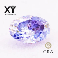 Moissanite Stone Grape Puple Color Oval Cut with GRA Report Lab Grown Gemstone Jewelry Making Materials Free Shipping