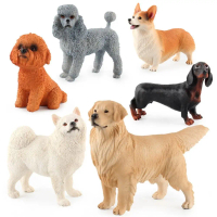 Children's Toys Simulation Dog Figurine Realistic Bulldog Miniature Animal Model Doberman Dachshund
