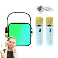 Karaoke Wireless Speaker Portable Wireless Singing Speaker &amp; Karaoke Player Microphone Speaker Set Multifunctional Hifi Bass
