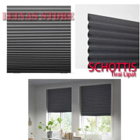 PROMO GUYS Tirai Lipat Minimalis Langsung Tempel / Vertical Blind Abu abu Tua PREMIUM