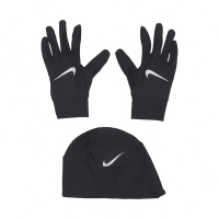 Nike 手套 Essential Running 男款 黑白 保暖 可觸控 慢跑 跑步 帽子 慢跑組合 N1000594-082