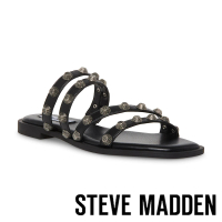 【STEVE MADDEN】STERLING 鉚釘交叉帶拖鞋(黑色)
