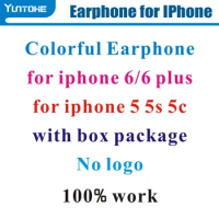 Wholesale Newest Design Multicolor 3.5mm Earphones with Mic with volum control for apple iphone 6 plus 5s with box 1000pcs/lot