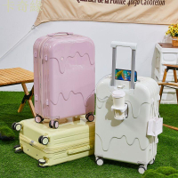 2024雪糕新款行李箱萬向輪拉桿箱學生男女時尚密碼箱登機旅行箱