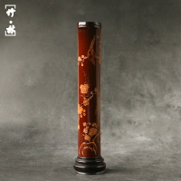 公司貨 免運可開票 精品老師傅手工鏤空雕刻梅花圖老煤竹香薰爐竹雕香爐出香底座香插