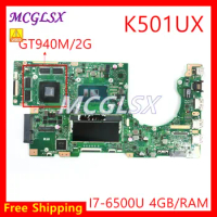 U5000 Mainboard For ASUS K501UQ K501UX K501UW K501UB K501UXM K501U A501U Laptop Motherboard I7 4GB RAM GT940 Used