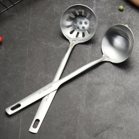 304不銹鋼湯勺漏勺套裝加厚長柄火鍋勺湯殼廚具過濾勺廚房小工具