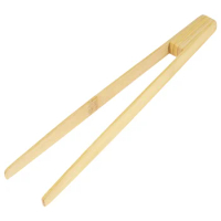 OUNONA Bamboo Toaster Kitchen Tongs Long Toaster Serving Tongs for Cooking Toast Bread Barbecue Grilling Baking Frying