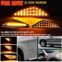 For BMW X3 F25 2011-2017 X5 E70 2007-2013 X6 E71 E72 2008-2014 Dynamic LED Light Side Marker Sequential Indicator Blinker
